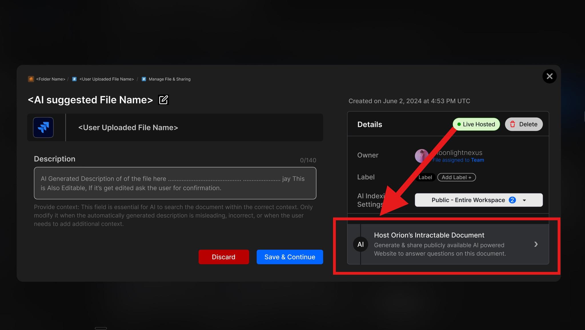 Creating a Shareable Interactive Document in Orion