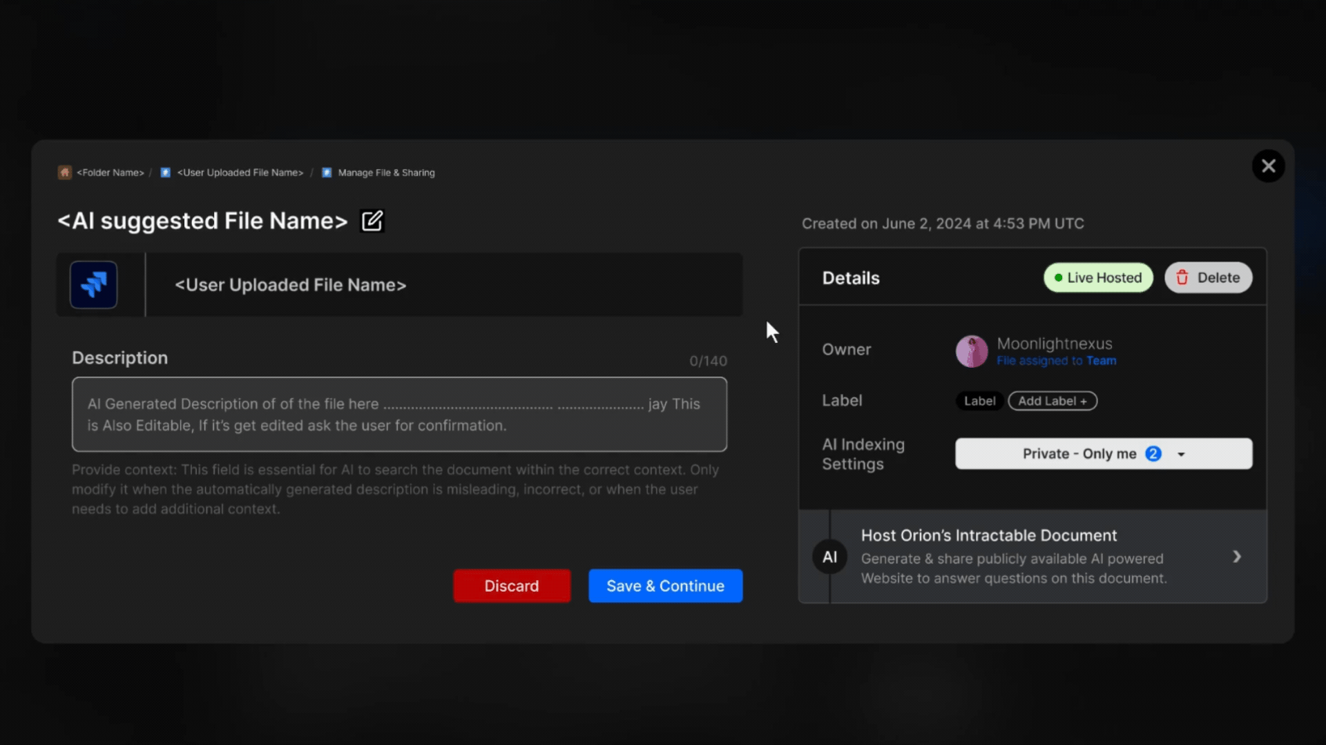 Orion File Sharing Process